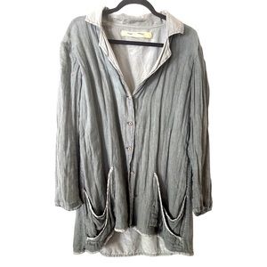 Cynthia Ashby Jacket - Gray Linen/Cotton/Silk‎ XS